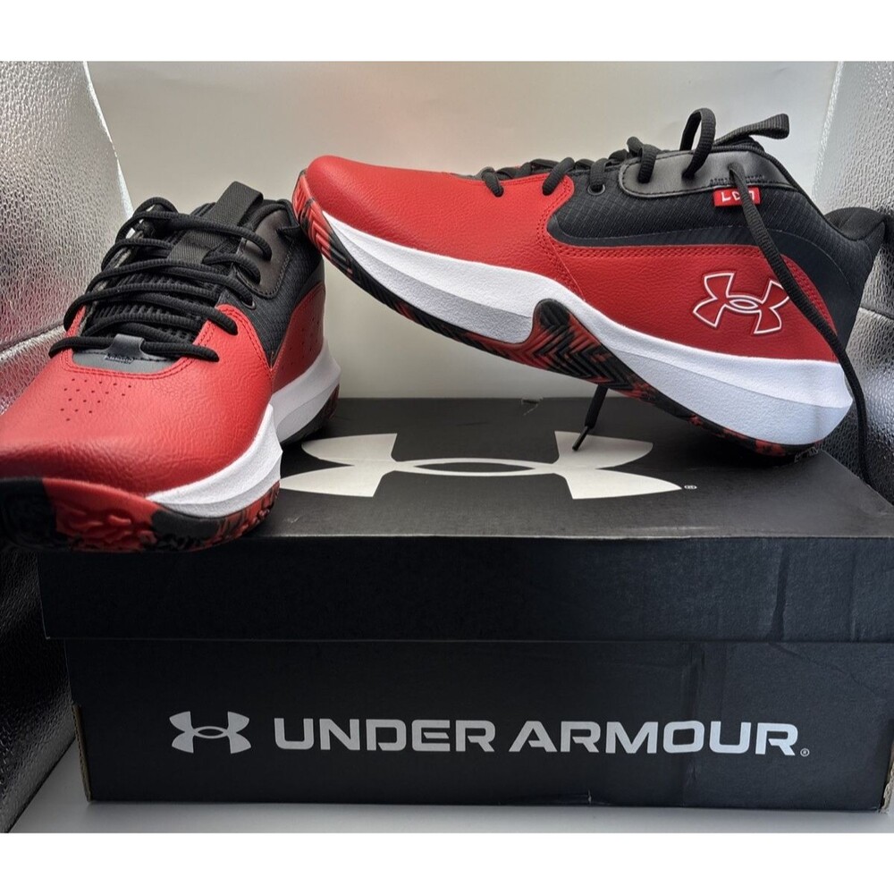 Under Armour UA Lockdown 7 Mens Basketball Shoes Red Black 10.5 3028512-600 NIB